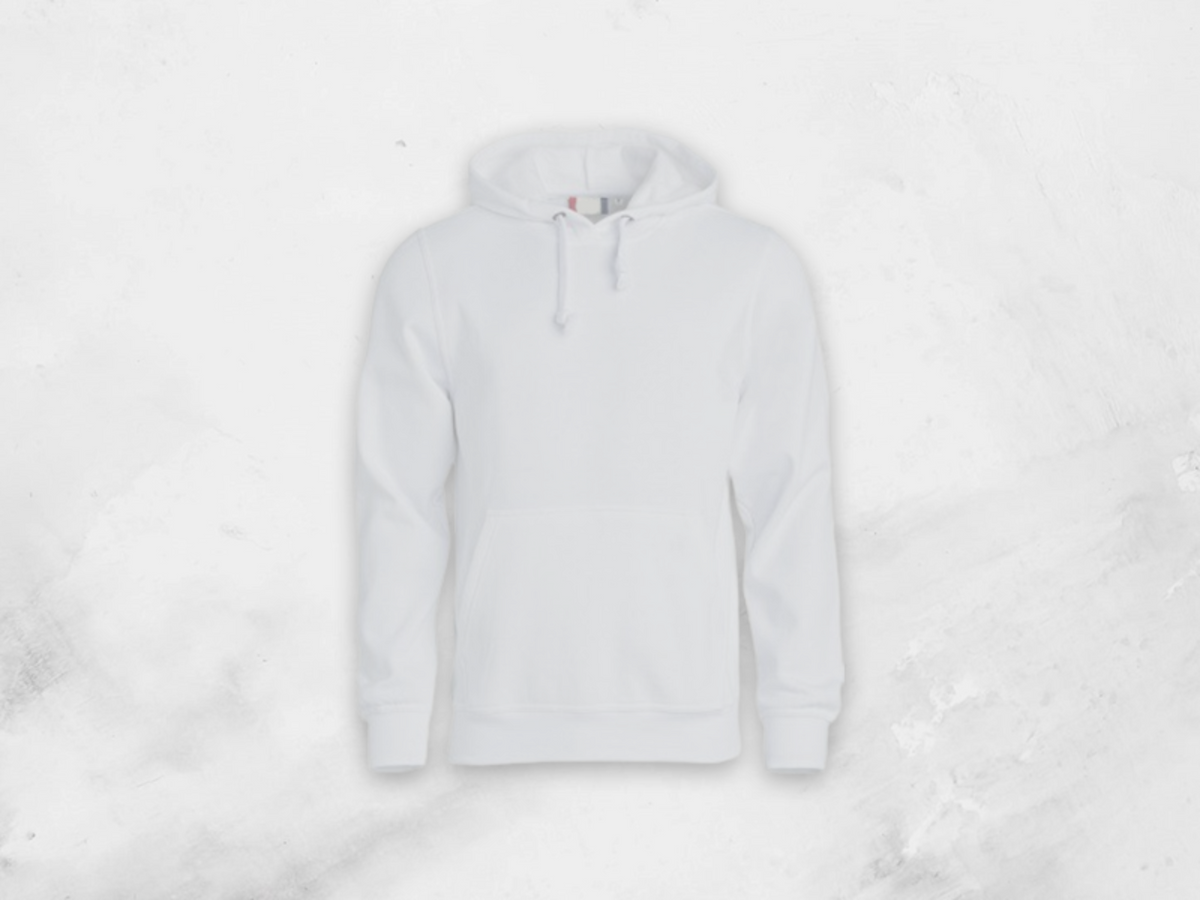 Hoodie (soft touch polyester), White (Front) - Max A4 Print