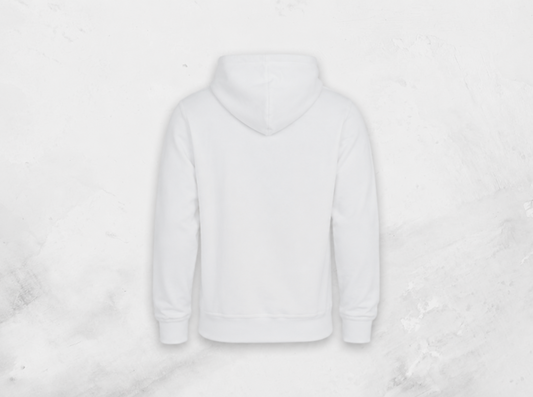 Hoodie (soft touch polyester), White (Back) - Max A4 Print